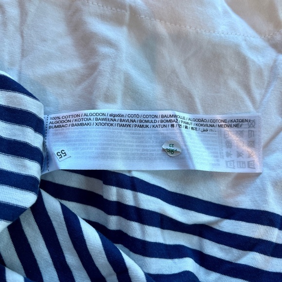 Mango Parisian Breton Stripe Boatneck Top Navy White Cotton NWT M - Picture 5 of 6